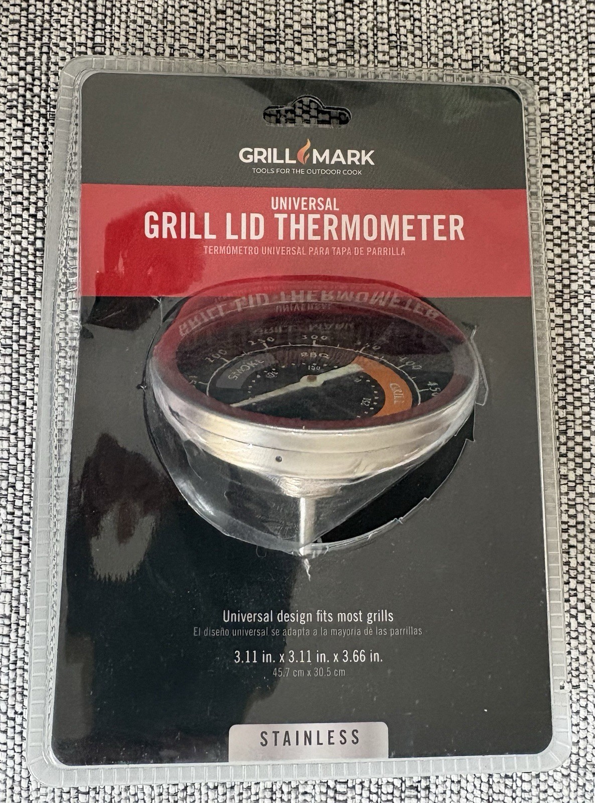 Grill Mark Universal Grill Lid Thermometer Analog Model No. 8084130 Open Box