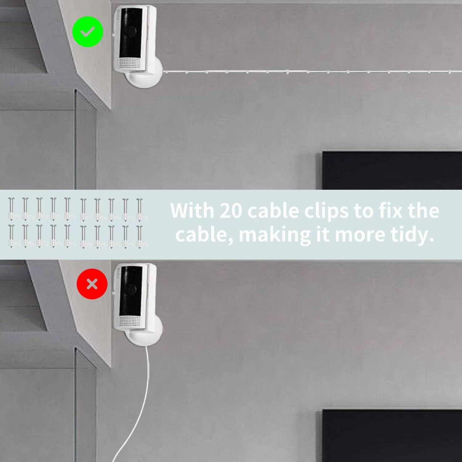 Micro USB Camera Extension Cable for Wyze, [2-Pack, 30ft] Power Extension Cor...