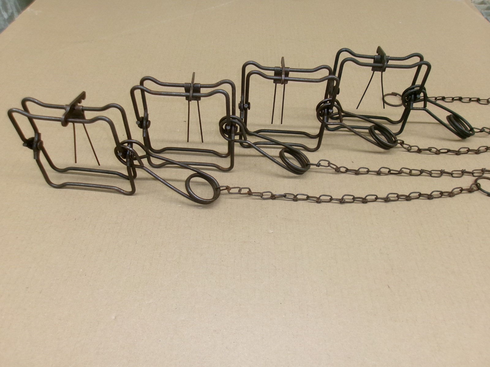 4) Duke 110 Body Grip traps. Strong Springs! Mink & Muskrat trapping.