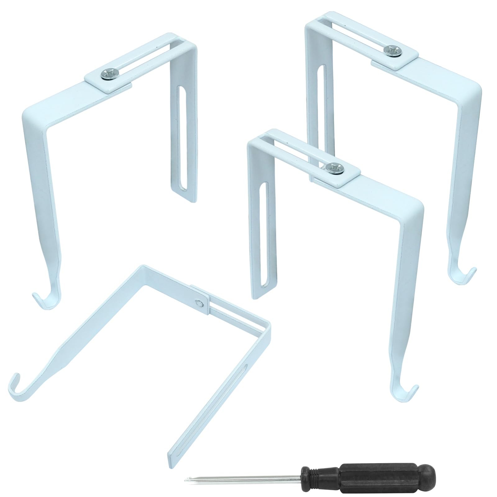 4 Packs Adjustable Cubicle Hanger, Wall Hooks Metal Universal Door Hangers wi...