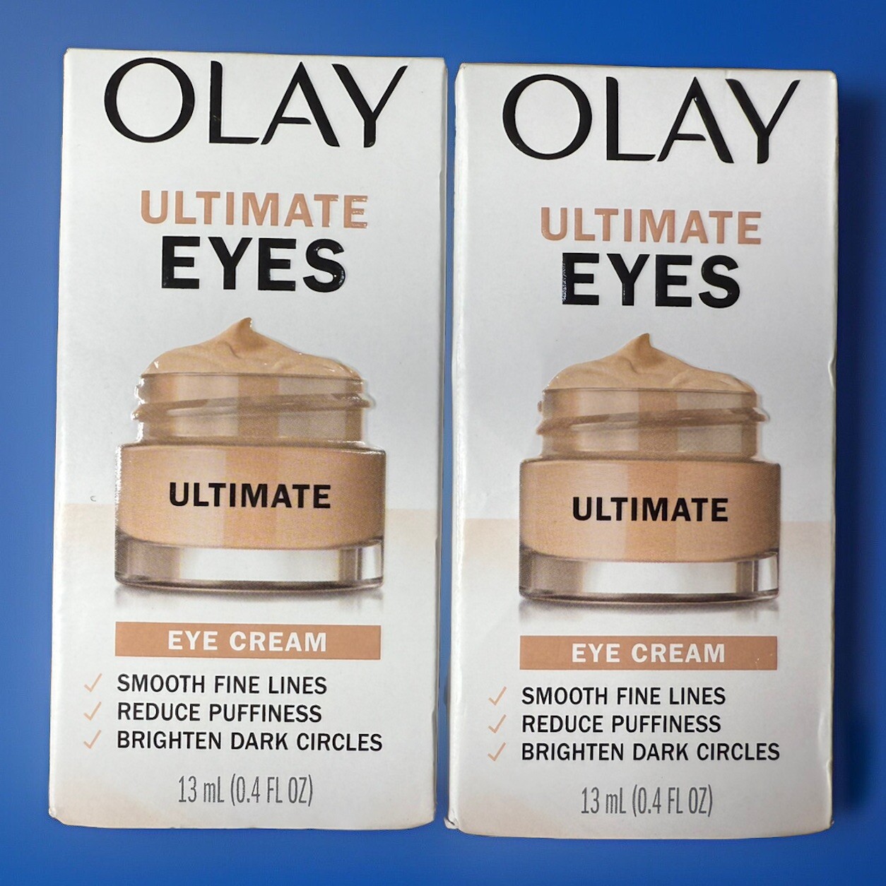 Lot Of 2 Olay Ultimate Eyes Eye Cream Dark Circles, Puffiness 13ml 0.4 FL Oz 2x