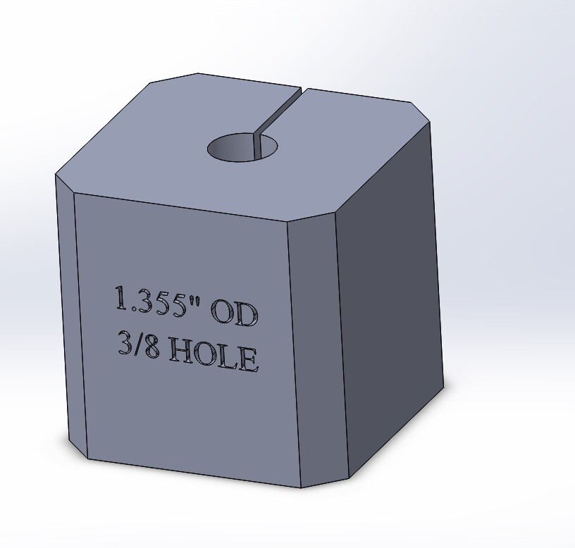 1.355 Dia Bar Stock 3/8 Center Hole Jig 3D Printed *Random Color*