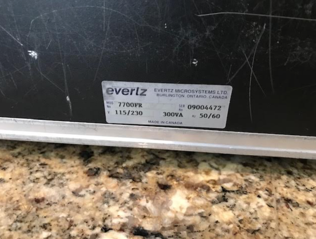 Evertz 7700FR-C Multiframe *NO CARDS*