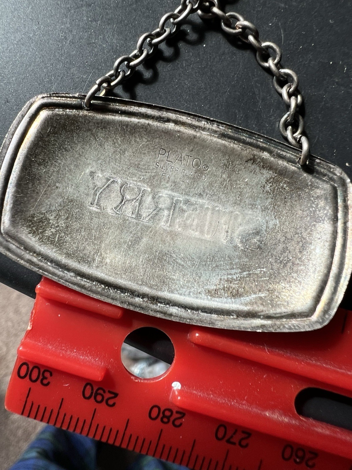 Four Vintage Liquor Bottle Nameplates