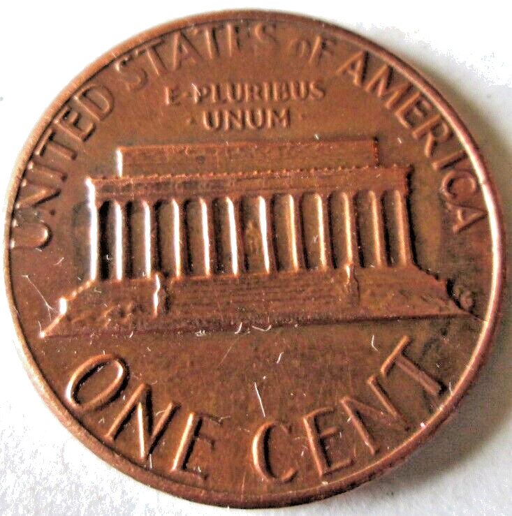 1984-P MEMORIAL CENT, REVERSE RIM TO RIGHT URN DIE CRACK ERROR, RD/BN CIRCULATED