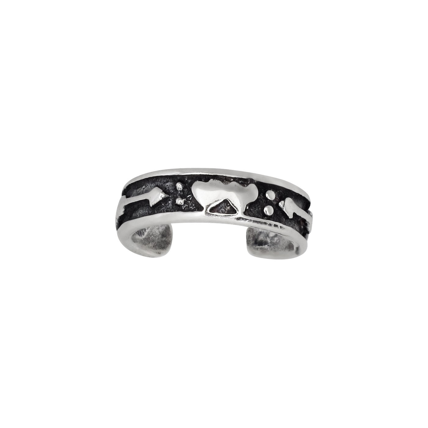 Sterling Silver .925 Hearts and Arrows Toe Ring Adjustable Size | Made In USA