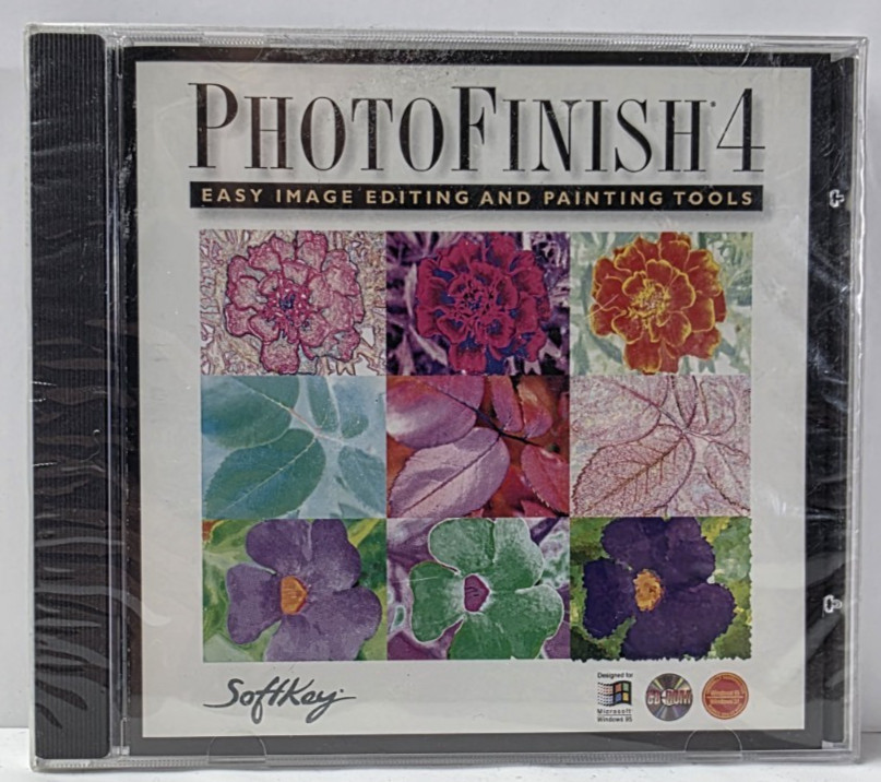Photo Finish 4 CD-Rom Soft Key Windows 95 or 3.1 VG+ Disk New Sealed