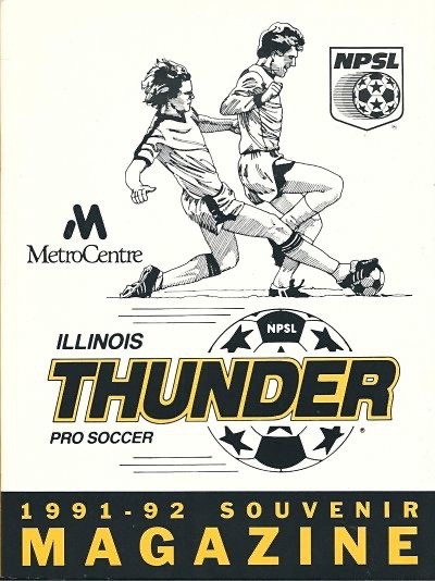 Illinois Thunder 1991-92 Souvenir Magazine Program Cover On 12x8in Metal Sign