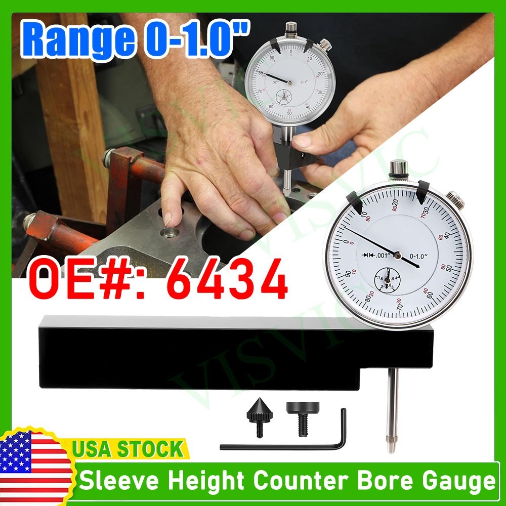 Sleeve Height and Counter Bore Gauge 6434 for All Diesel Engines Range 0-1.00"