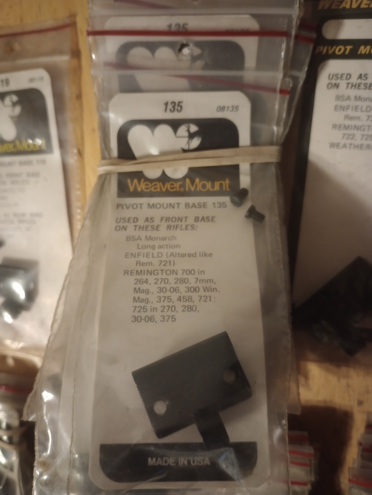 (1) weaver pivot mount base multiple sizes available (not sold as a lot)