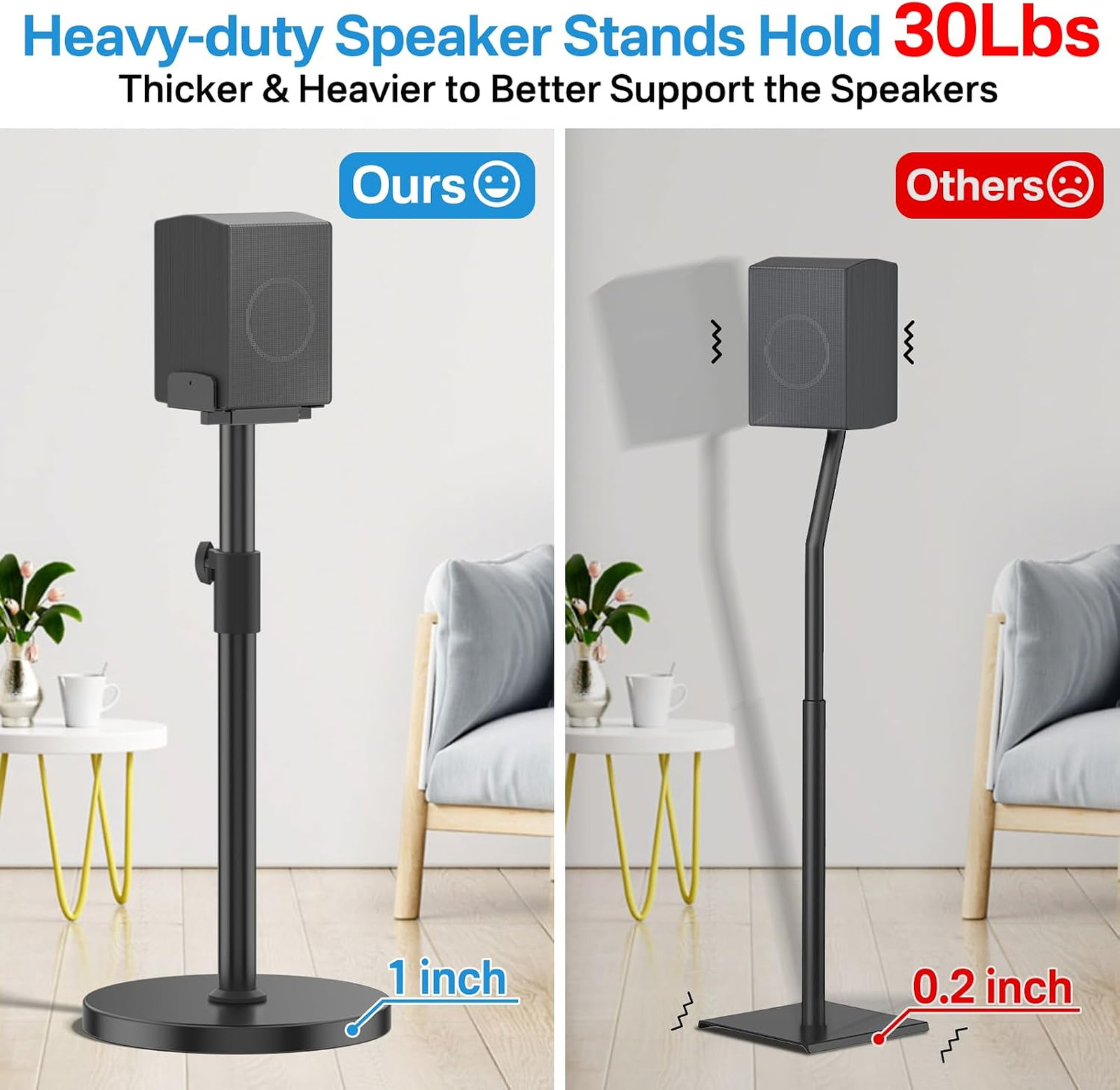 Adjustable Speaker Stand Pair for Samsung Rear Speaker