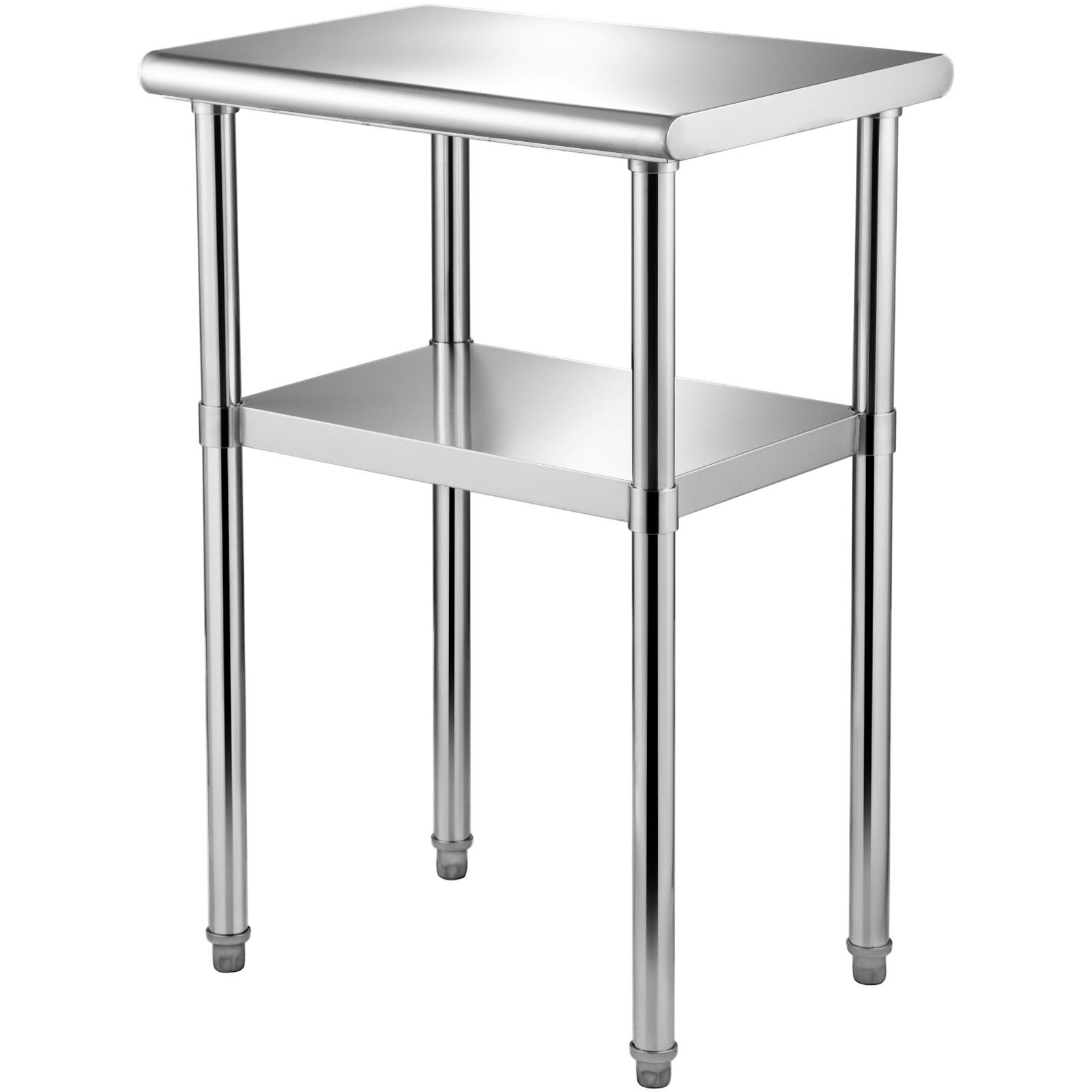 Stainless Steel Prep Table 24x18in, 600lbs Load, Adjustable Undershelf