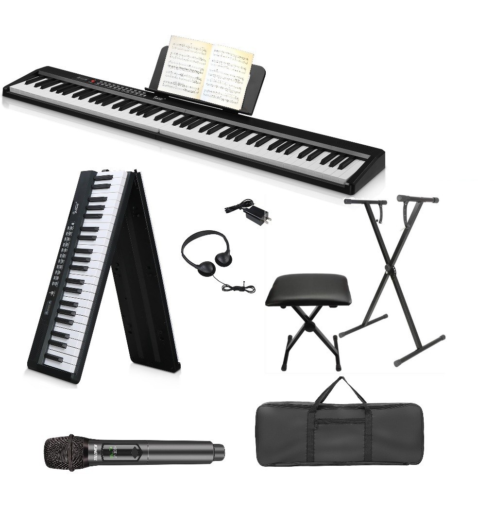 🎄HOLIDAY SALE!🎄88 Key Foldable Electric Piano/Keyboard +Stand +Bench!