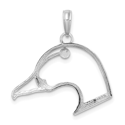 New .925 Sterling Silver Cut-Out Duck Head Pendant