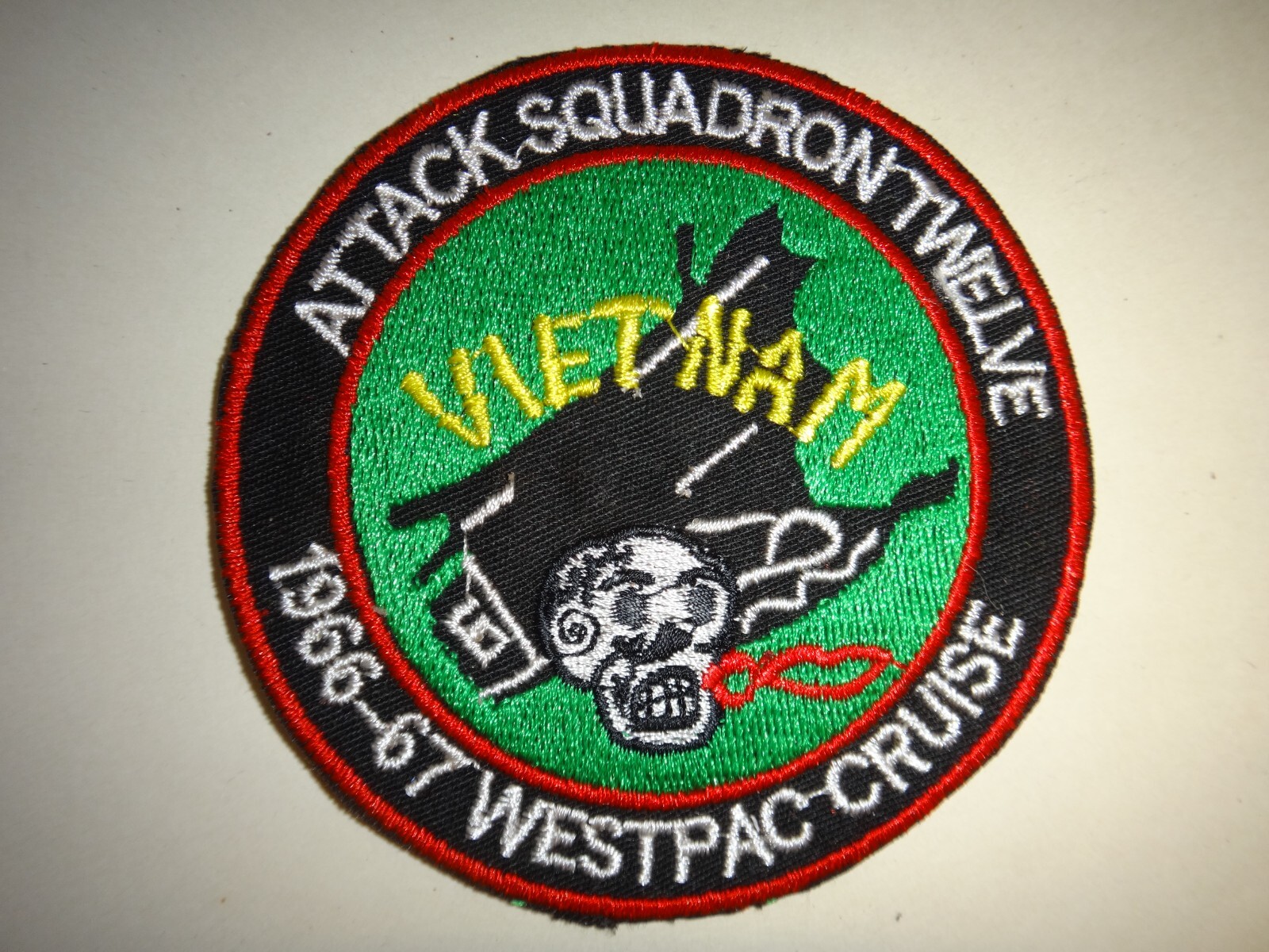 Vietnam War Patch US Navy ATTACK SQUADRON TWELVE "1966-67 WESTPAC CRUISE"