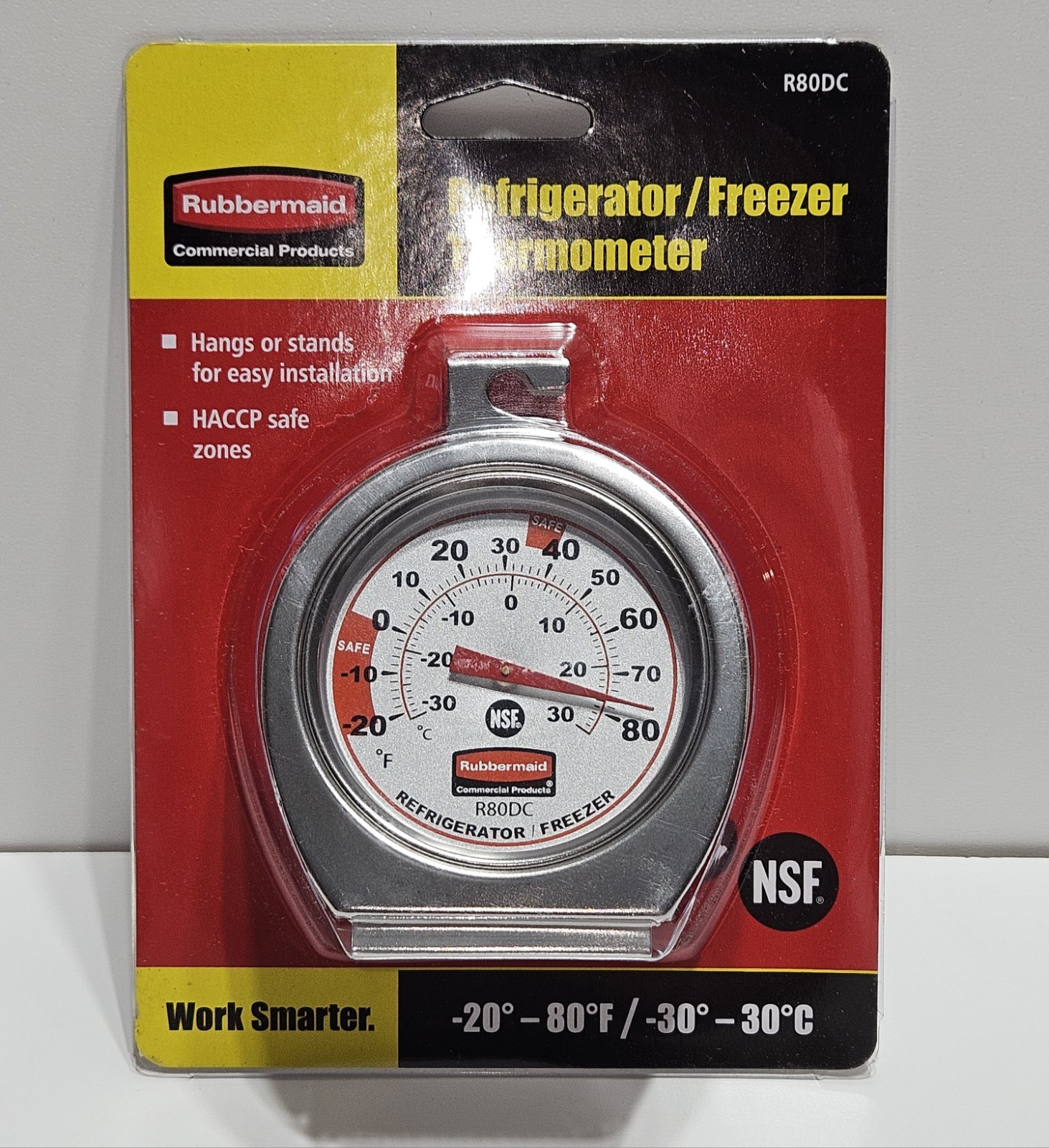 Rubbermaid Commercial R80DC -20F to 80F Refrigerator Monitoring Thermometer New
