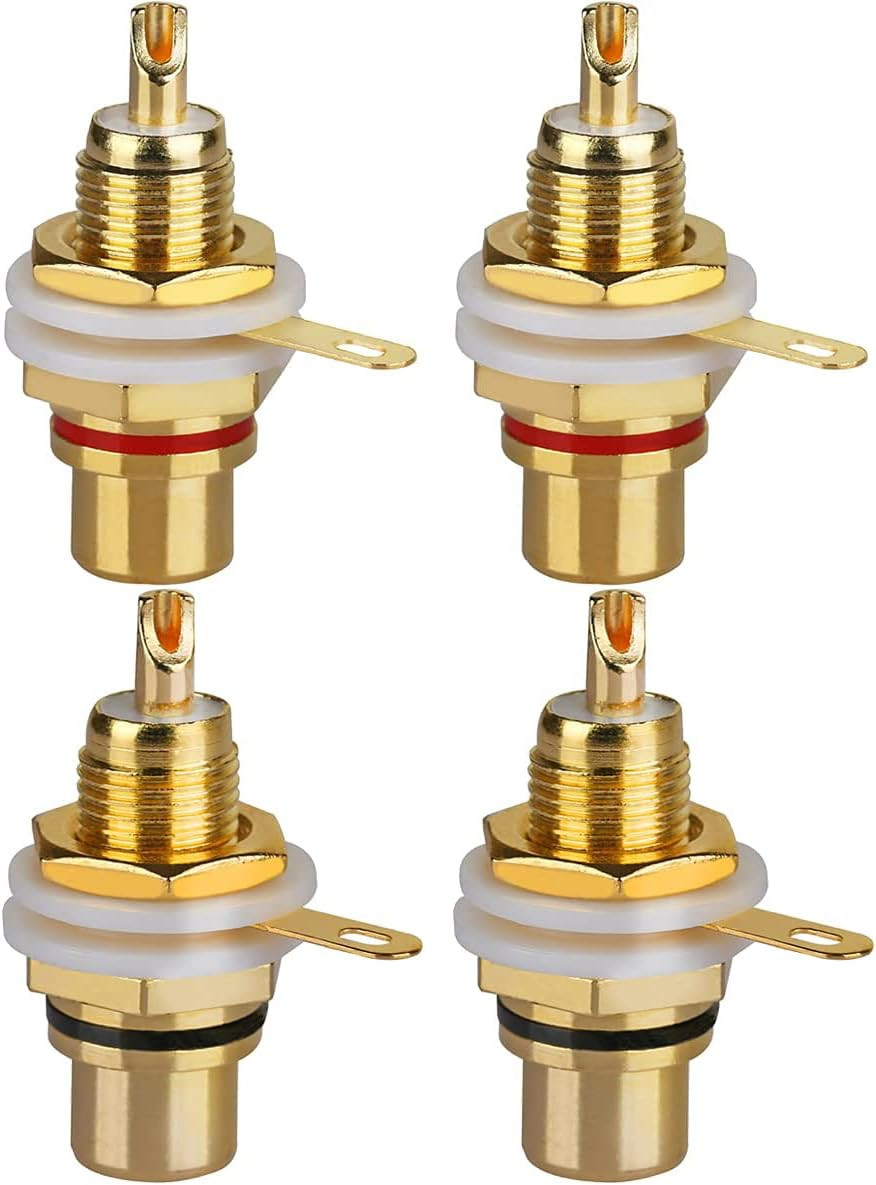 4Pcs Audio Terminal Jack Panel Mount RCA Lotus Head Welding Female Socket Connec