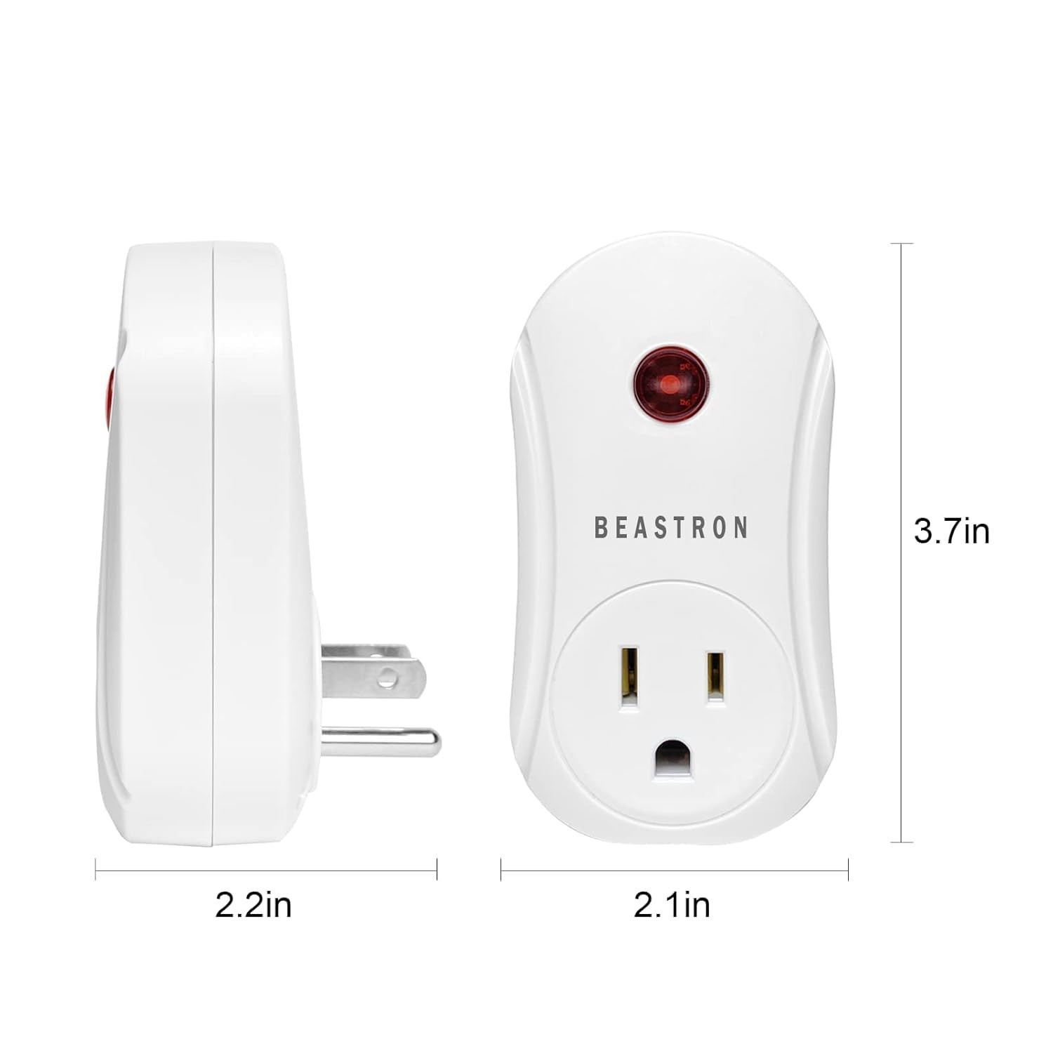 White Remote Controlled Outlet Wireless On Off Switch 100FT RF Range 1 Pack