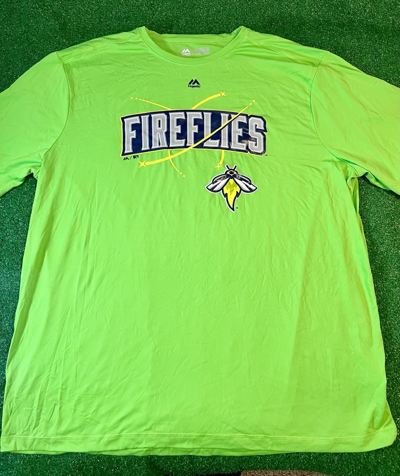 Columbia Fireflies Baseball Team T Shirt Green Front Logo Size Adult 3XL NWOT