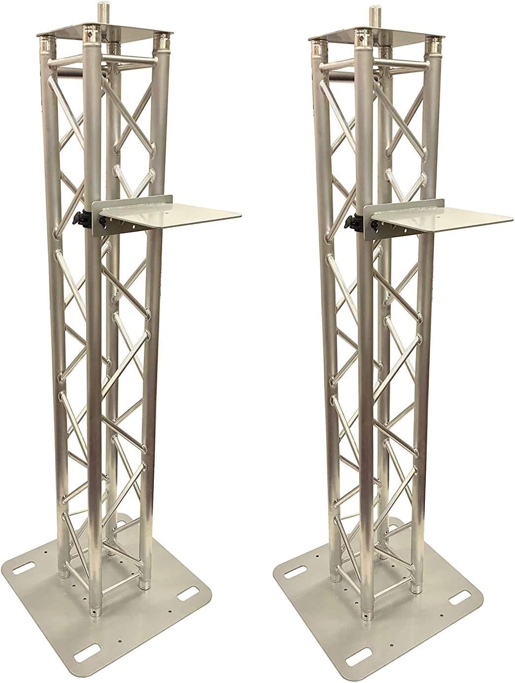 (2) 6.56ft 2M DJ Lighting Aluminum Truss Totem + Adjustable Height Shelf + Poles