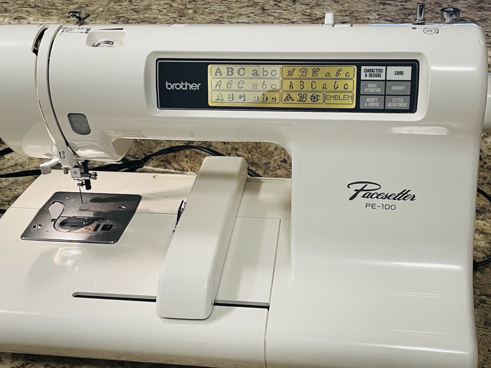 Brother Pacesetter PE-100 Embroidery Sewing Machine As Is Powers & Touch Screen