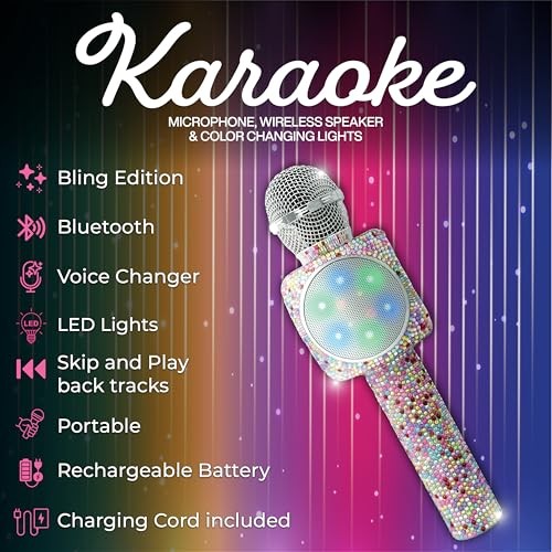 - Sing-Along Bling Bluetooth Karaoke Microphone and Bluetooth Confetti Bling