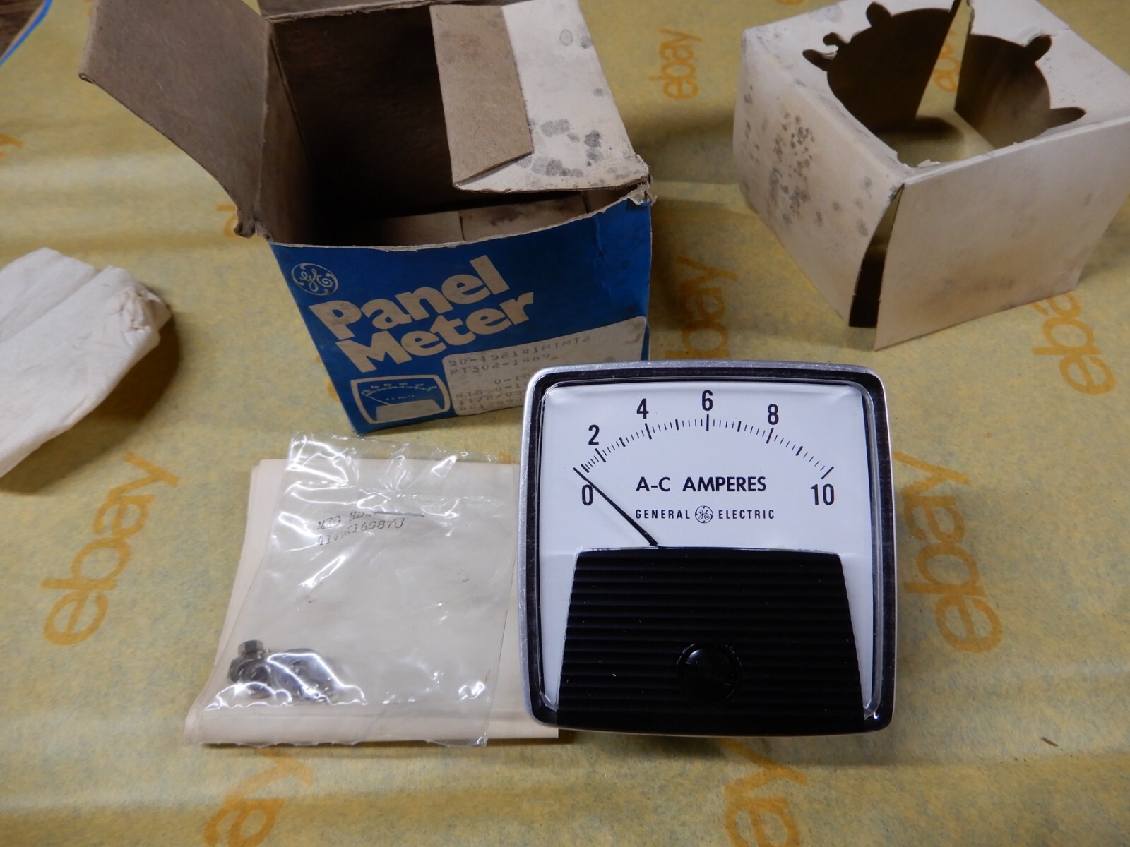 GE AW-91 Panel Meter 0-10 Amps AC NOS With Hardware