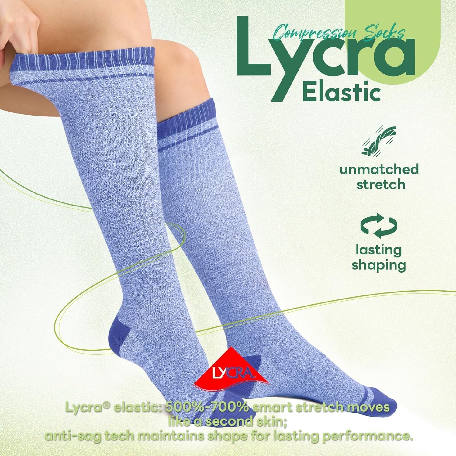 Compression Socks Small-Medium, I7-3pairs (Purple&lavender&turquoise)