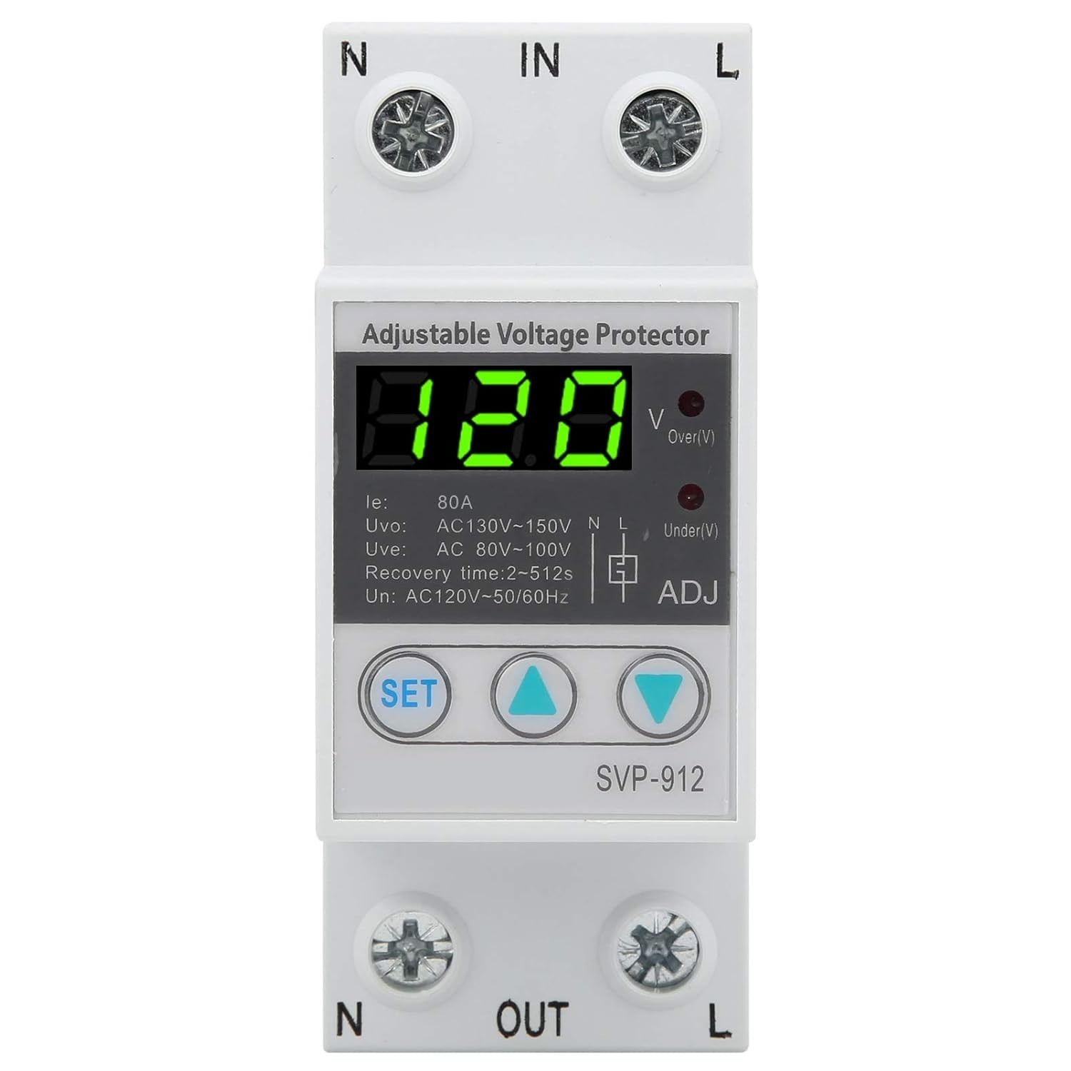 Automatic Reset Voltage Stabilizer - 120V AC Protector with Adjustable Settings