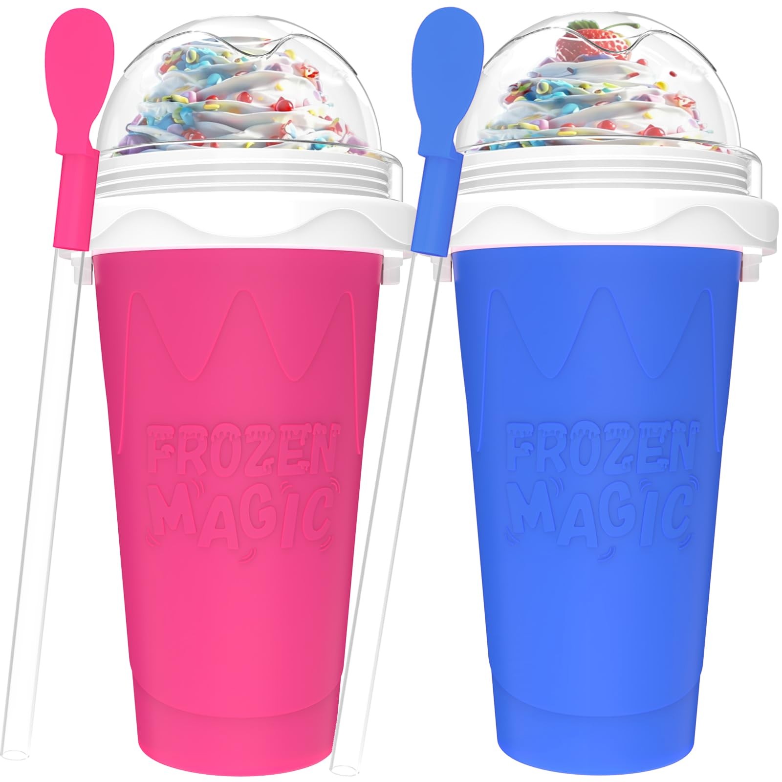 2PCS Slushie Maker Cup – DIY Quick Frozen Smoothies Milkshake Ice Cream