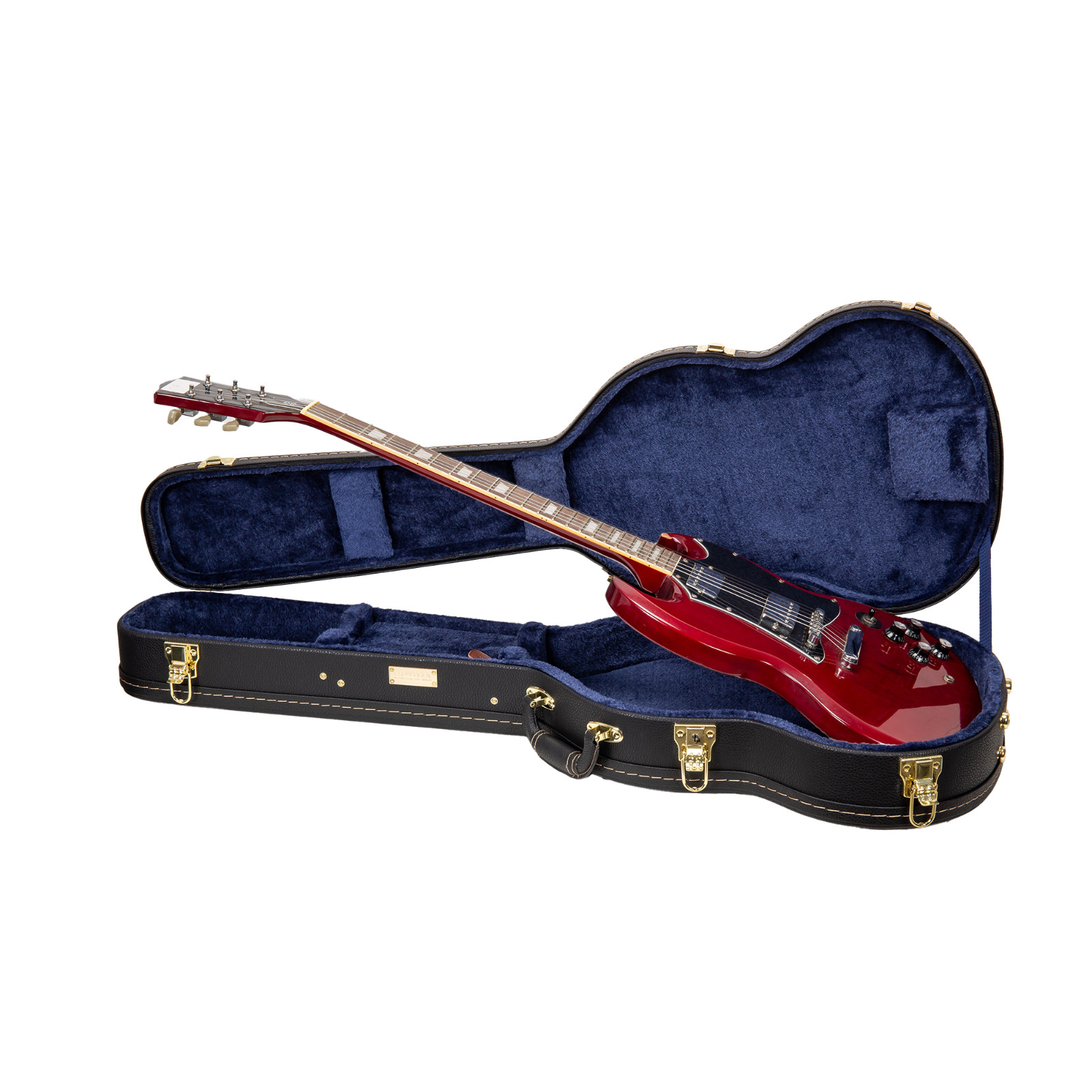 Crossrock Deluxe Wooden Case for Gibson SG and Similar Style Electric Guitars