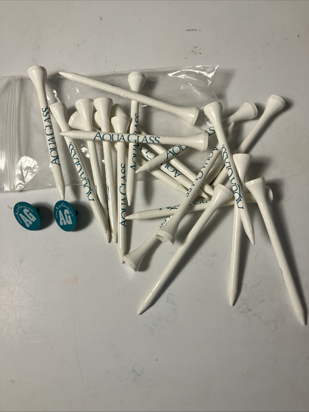20 Total Aqua Glass Golf Tees Adamsville Selmer Mcnairy County Tennessee