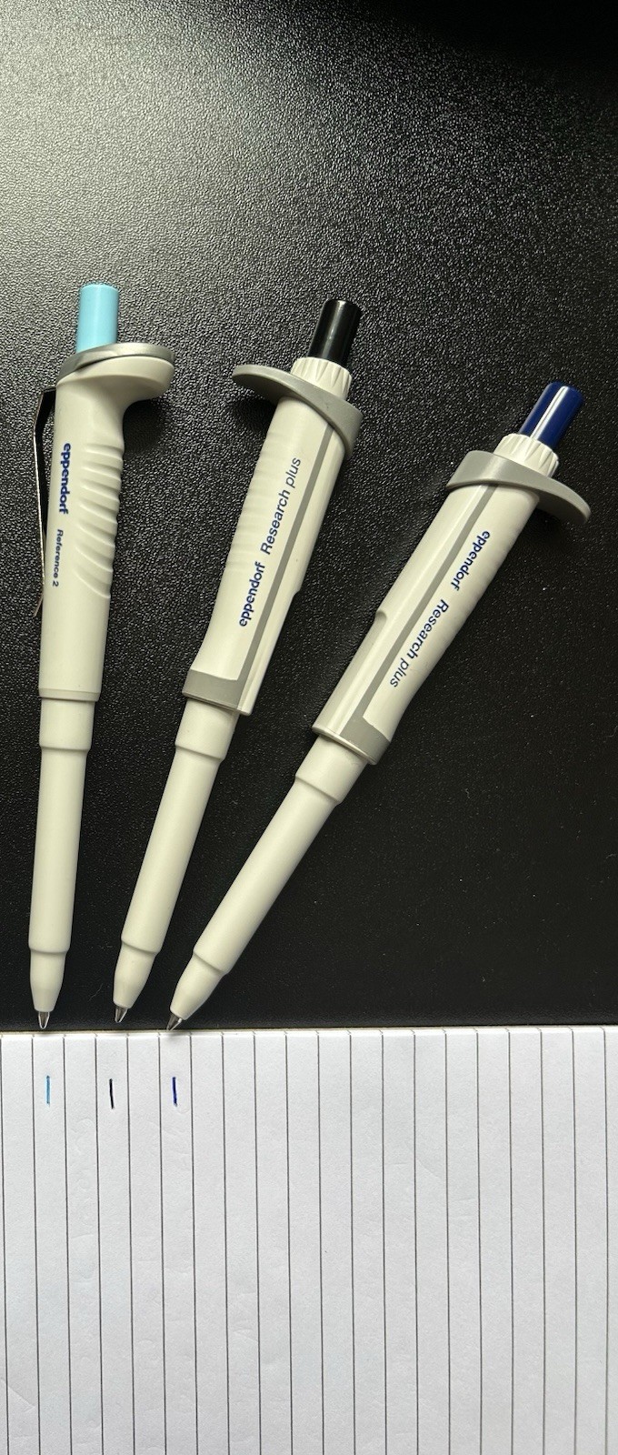 Eppendorf pipette 3 pen set & eppendorf battery pack.