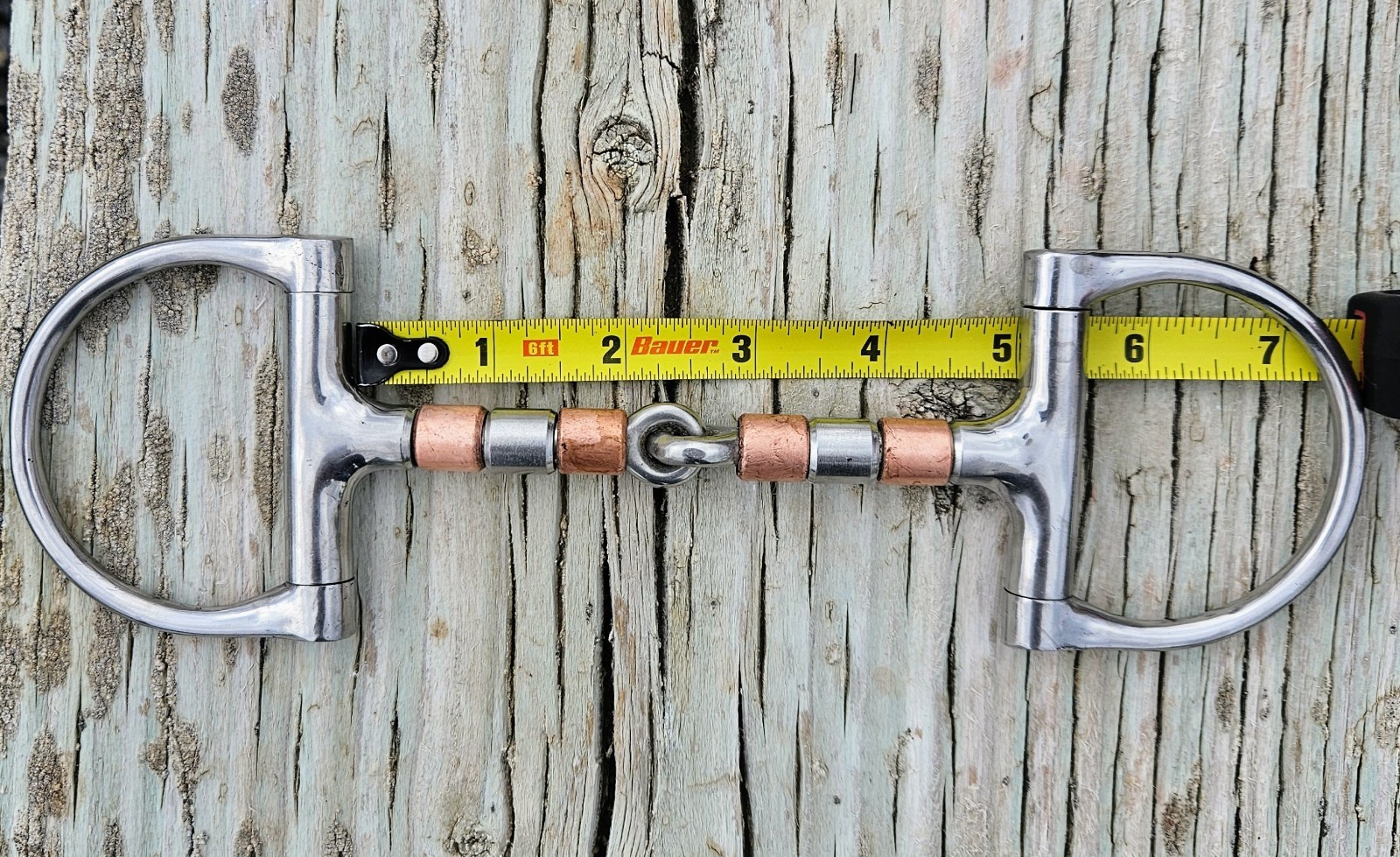 Dee Ring Snaffle Bit - Copper Rollers - Stainless Steel - 5" mouth