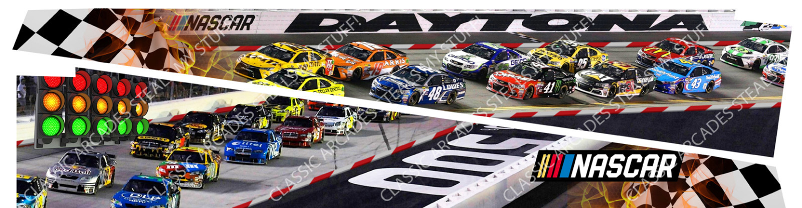 NASCAR Pinball Artblades with SCUFFTUFF Laminate with FREE RULE CARDS