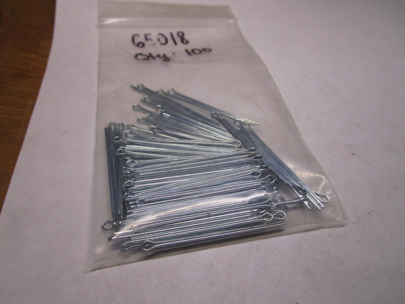 1/16" x 1-1/2" Zinc Finish Extended Prong Cotter Pin QTY 100
