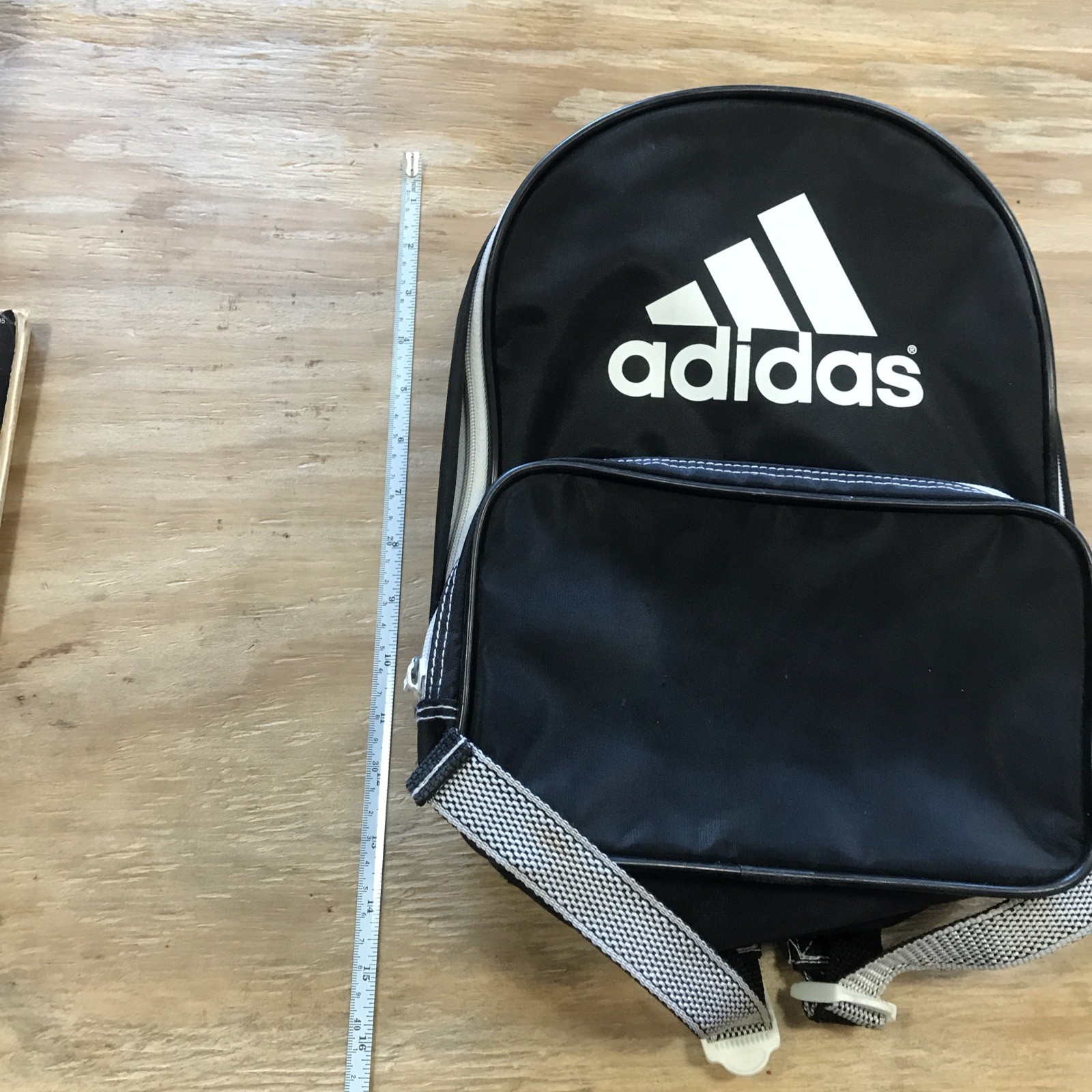 Vintage Adidas Black & White Backpack Small Nylon Unisex Mini Adjustable Straps