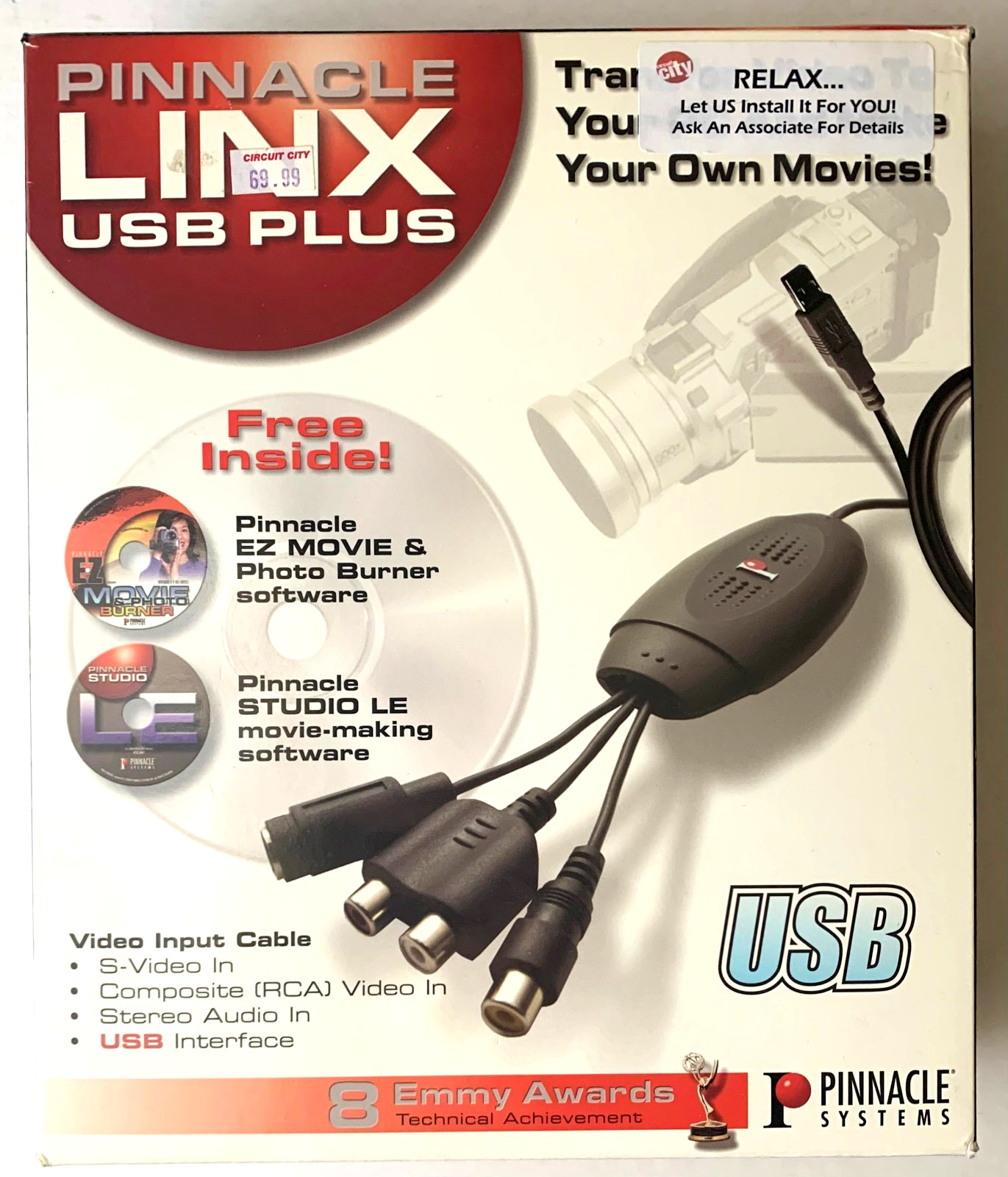 Pinnacle LINX USB Plus Video Transfer Capture Editing System Hardware Software