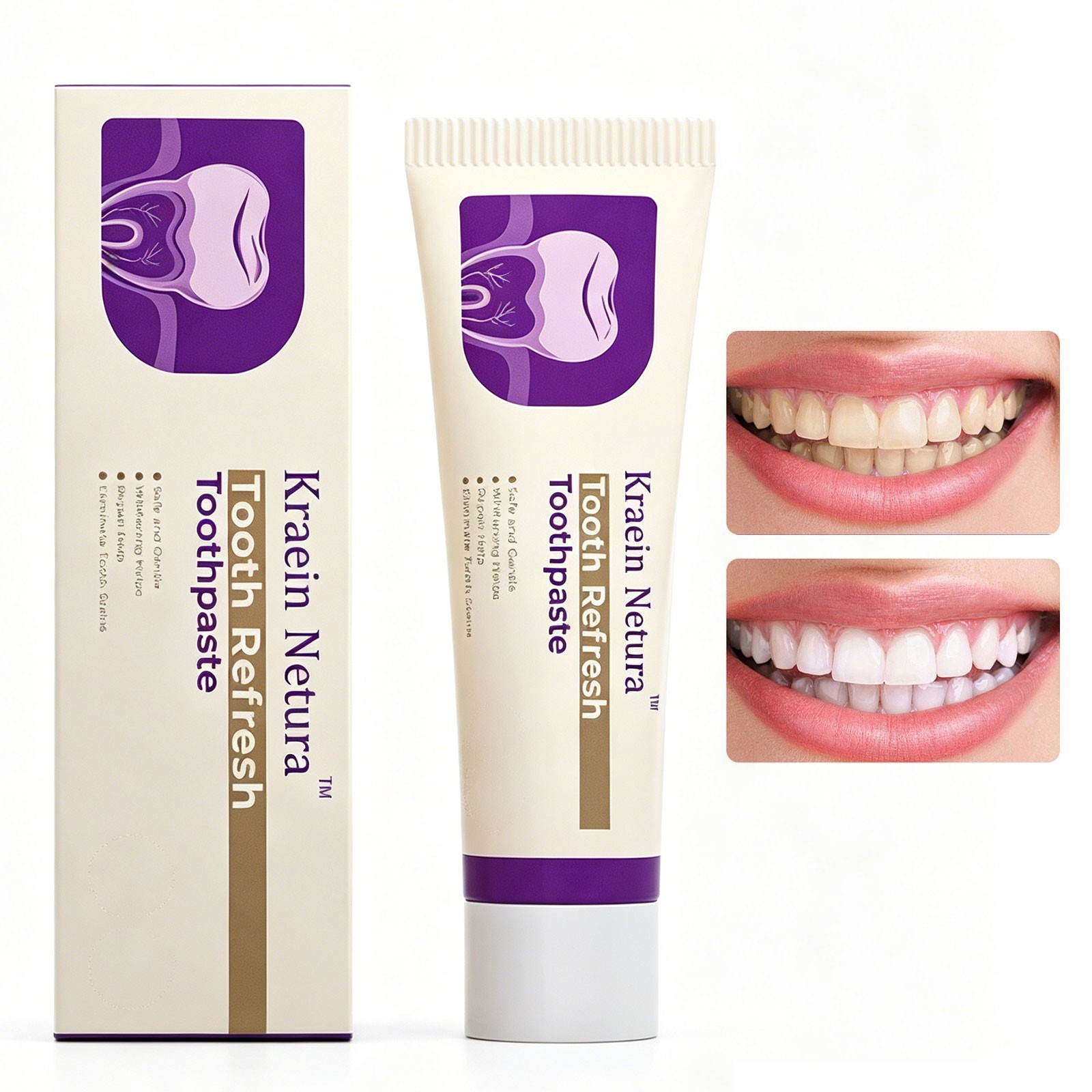 2PCS KREAIN Nature Oral Care Toothpaste for Toothacne & Sensitivity, Bad Mouth