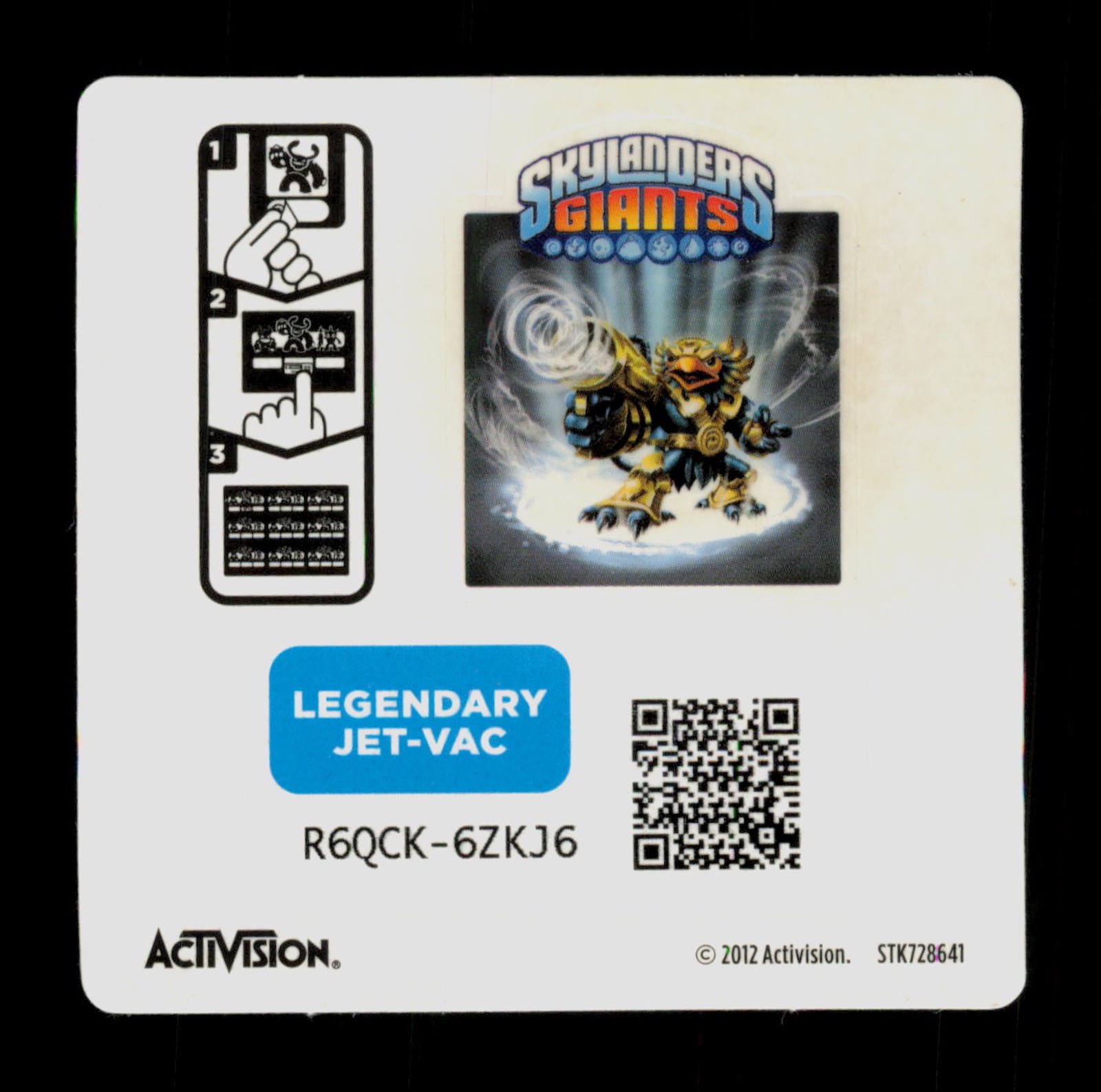 Legendary Jet-Vac Skylanders Giants 2012 Activision Sticker