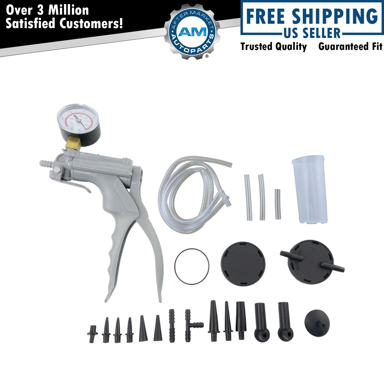 Hand Operated Vacuum Pump Brake Bleeder Leak Tester Diagnostic Kit
