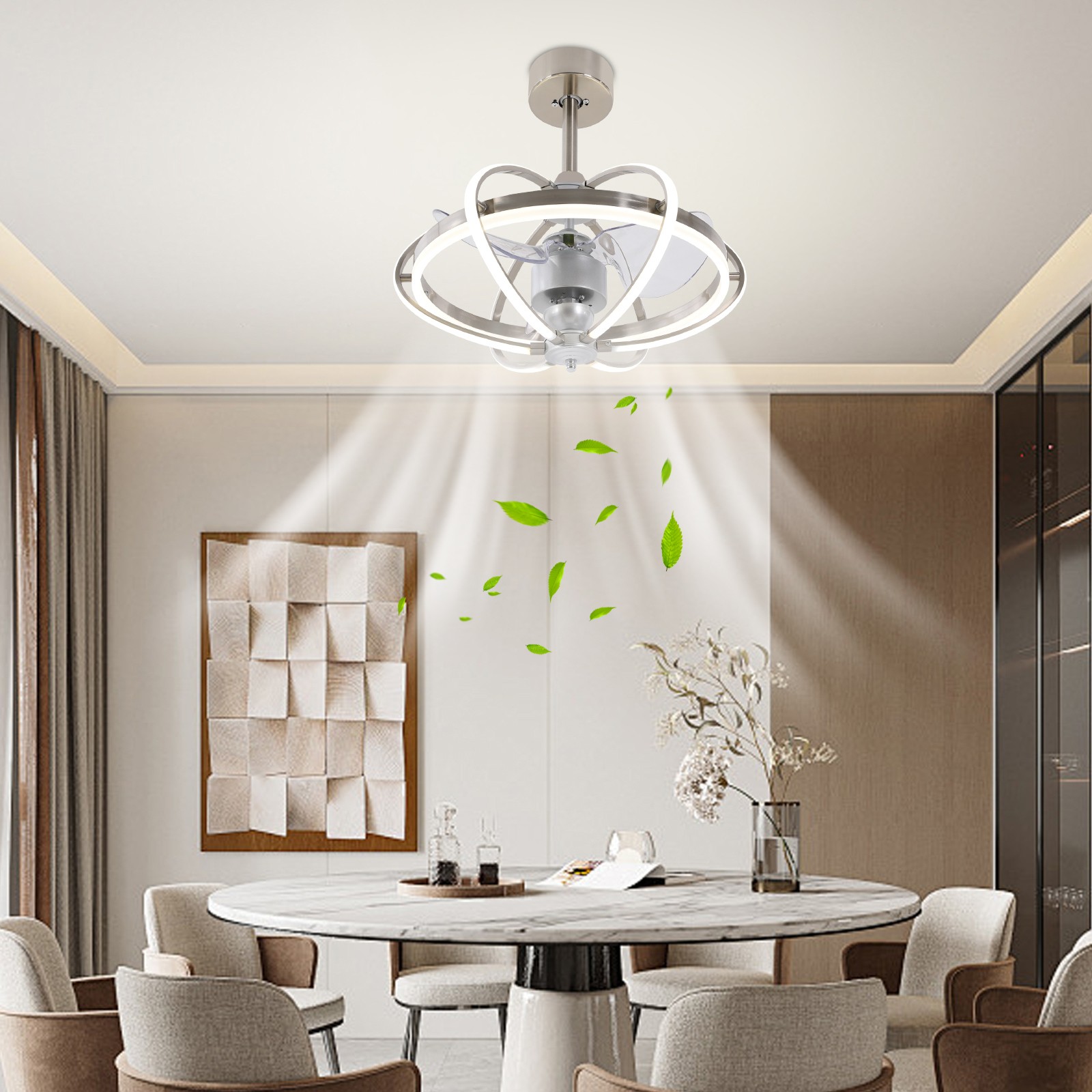 Remote Control Ceiling Fan Light, Farmhouse Bedroom Fan Light Fixture