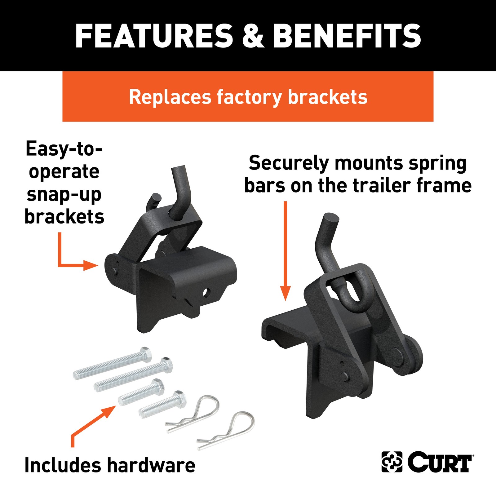 CURT Weight Distribution Trailer Hitch Hookup Brackets Replacement 17208