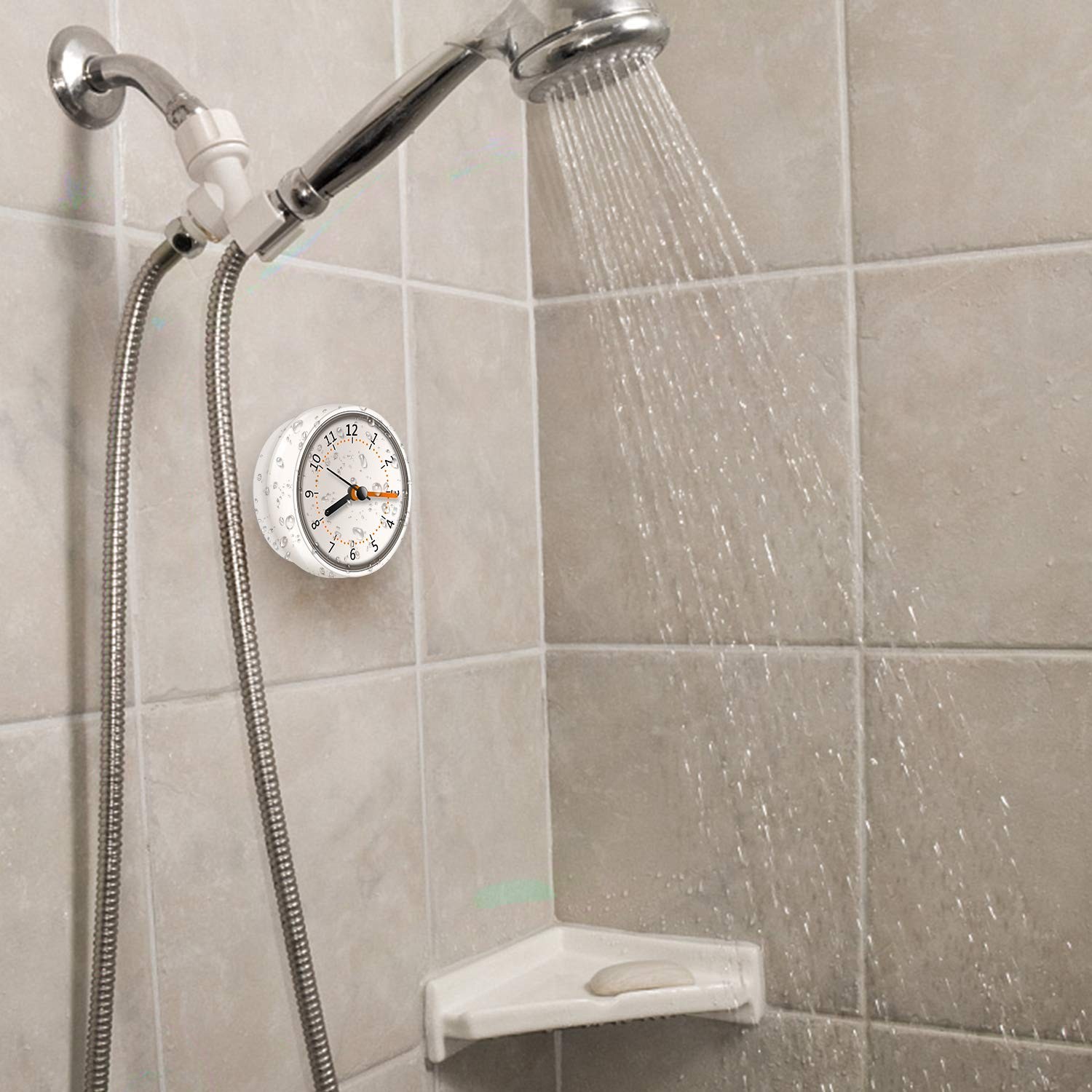 Mini Shower Clock Waterproof IP24 Wall Clock Suction Cup Bathroom Clock 1pc