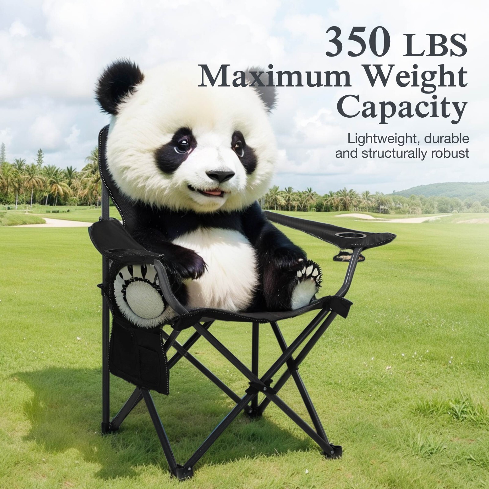 2Pack Camping Chair Oversized Folding Chairs with Cup Holder Heavy Duty Portable