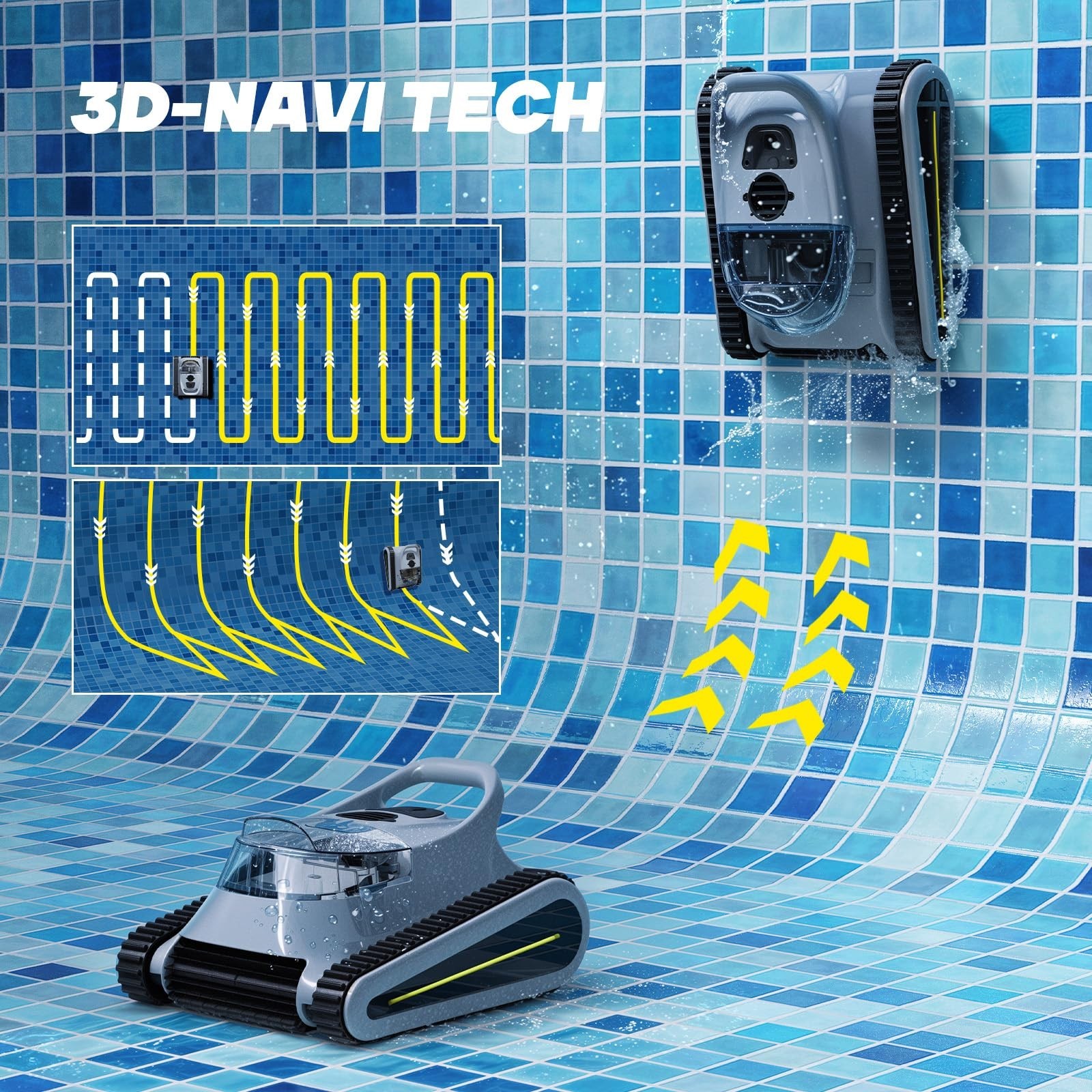 Robotic Pool Cleaner Smart Navigation & App Control 150 Min for In-Ground Pools