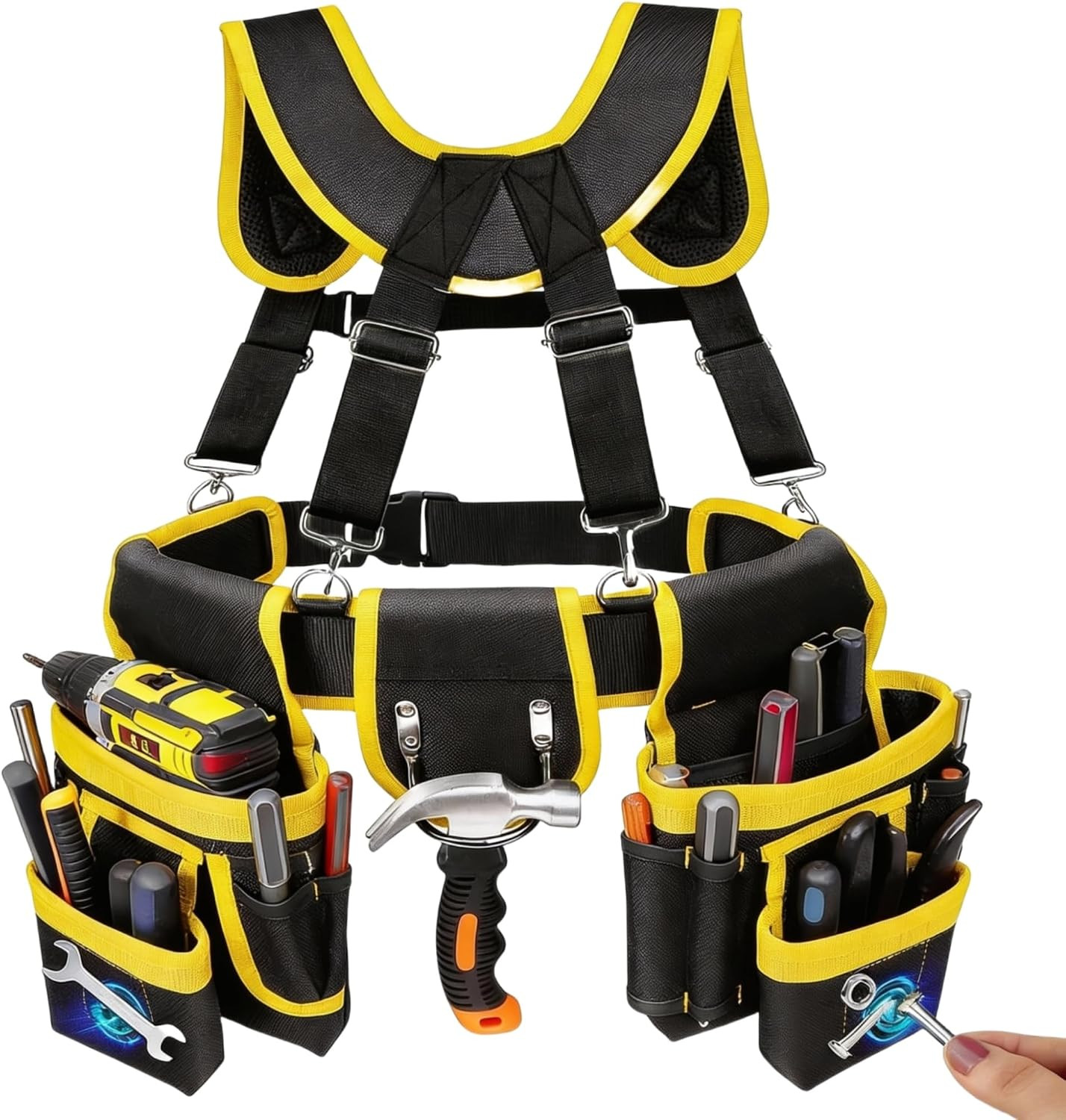 Magnetic Tool Belt, Heavy Duty Tool Pouch for Men Magnet Holster Nail Utility To