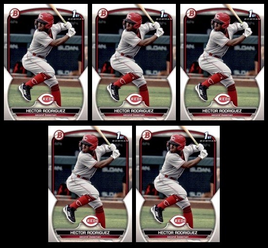 Lot of 5 2023 Bowman #BP-95 Hector Rodriguez Cincinnati Reds 1st Bowman