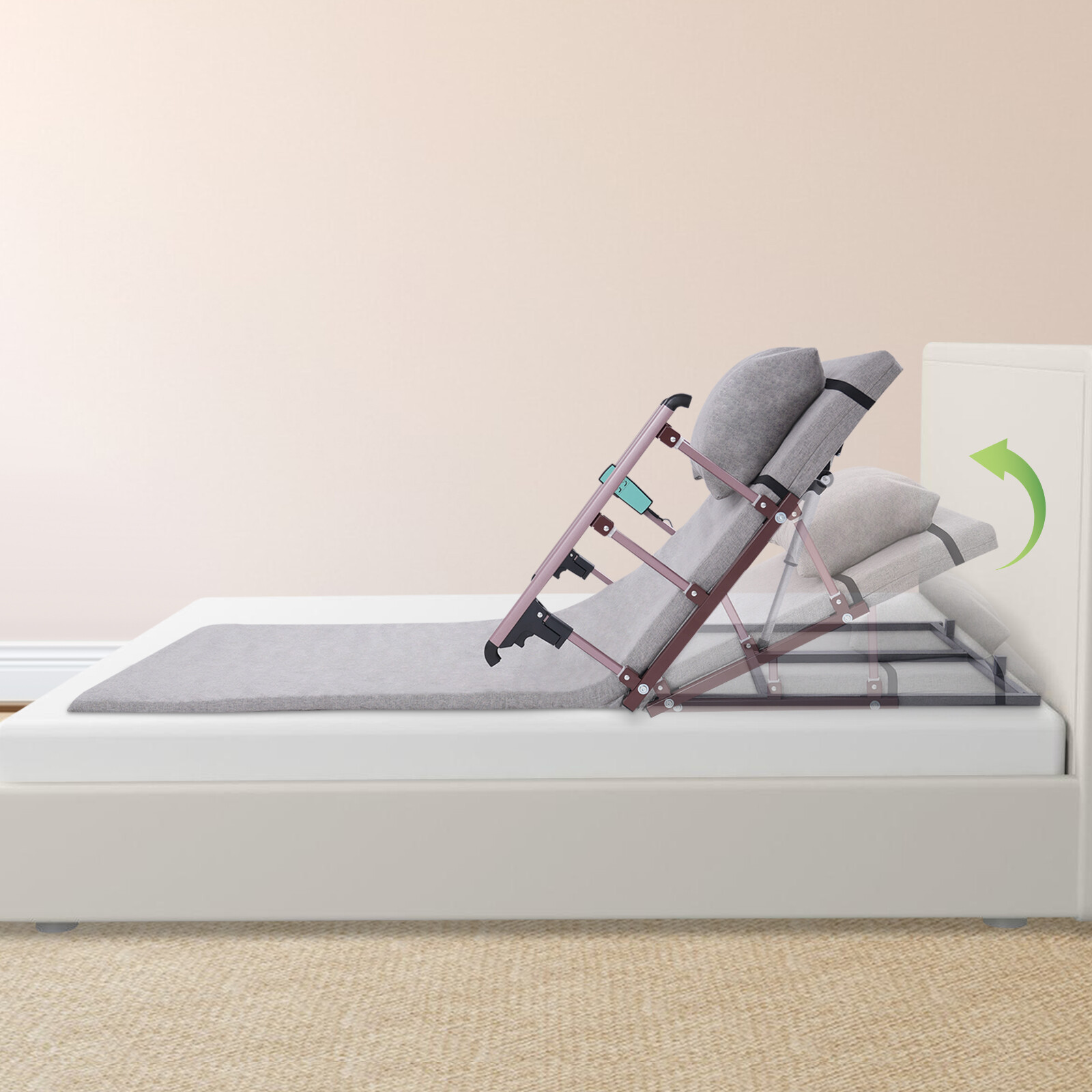 Electric Lifting Bed Backrest 2-80° Adjustable Back Rest Support Brand New--