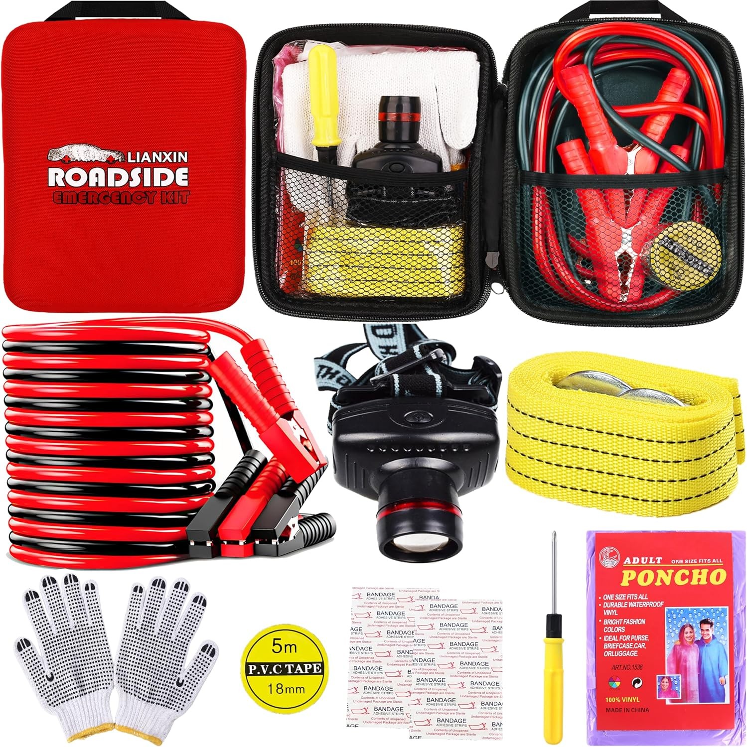 Car Roadside Emergency Tool Kit